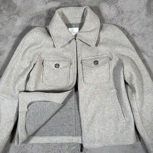 Anthropologie Avec Les Filles Zip-Up Utility Jacket in Beige Woman Size M Career